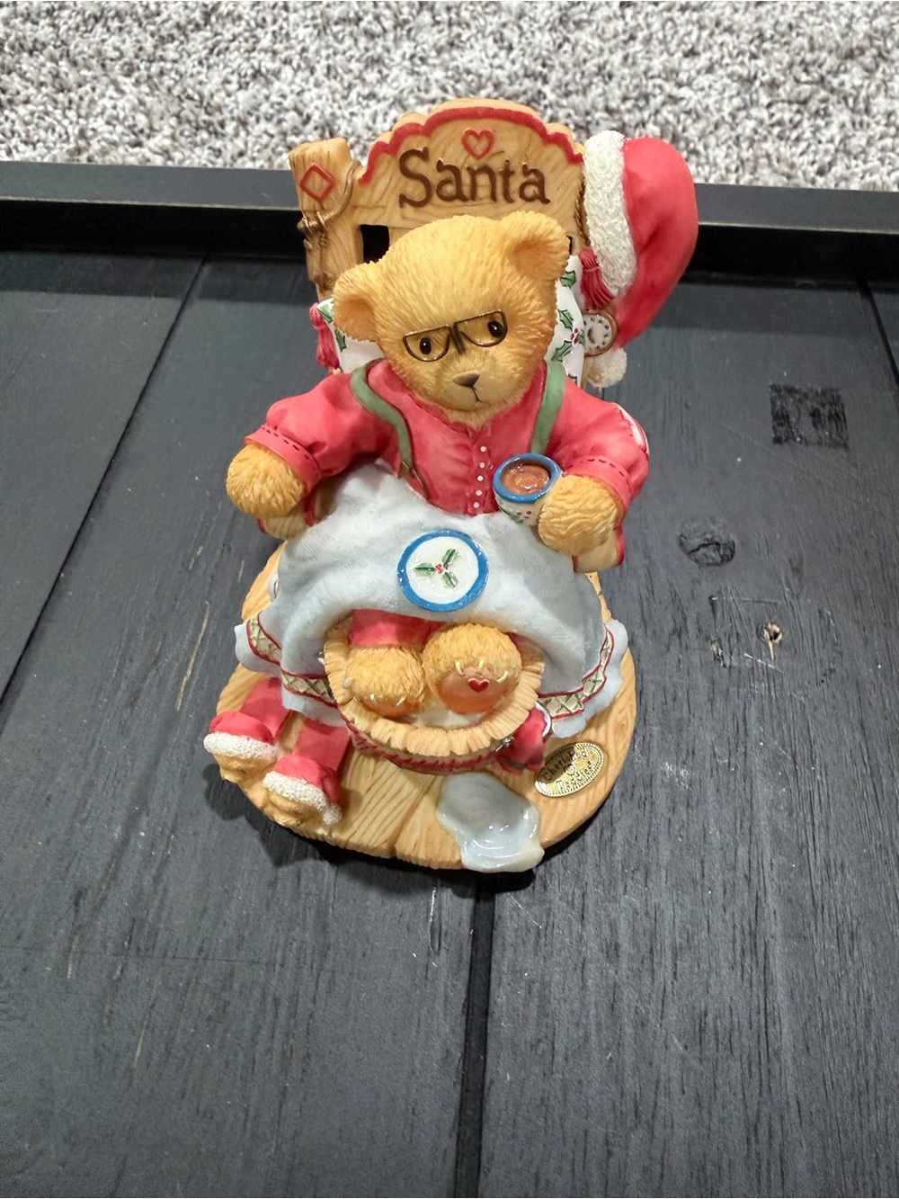 Cherished Teddies Holiday Teddy Bear figurine in Red and White